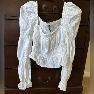 H and M off the shoulder; white top. Size small